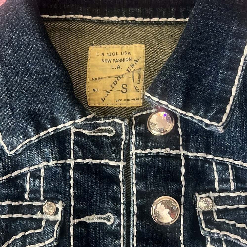 Dazzled half jean jacket